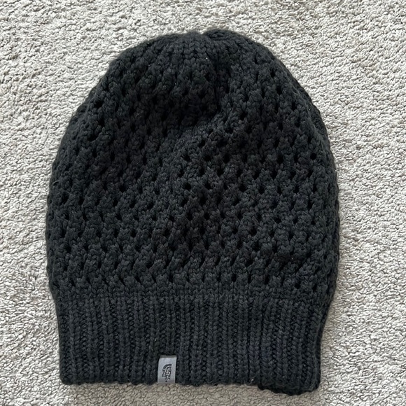 The North Face Accessories - Used The North Face Women’s Slouchy Black Knit Beanie One Size Double Layered